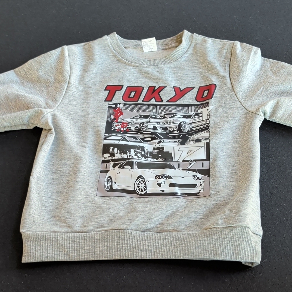 Gray Tokyo Graphic Kids Sweatshirt